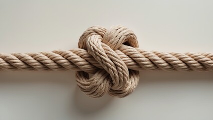 Rope featuring a knot set against a white background.