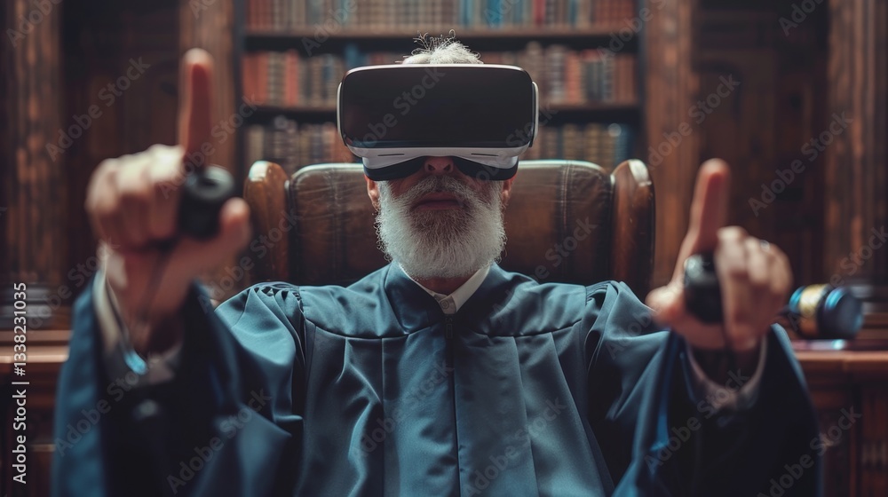 Poster virtual reality trial exploring new technologies in judiciary settings with a judge using augmented 