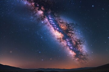 Fototapeta premium The Nightscape of the Milky Way: Stunning Galaxy Patterns and Cosmic Realms