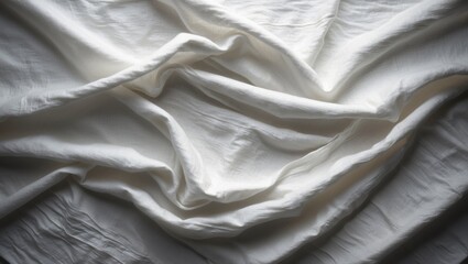 Obraz premium Linen cloth in white color used as a background