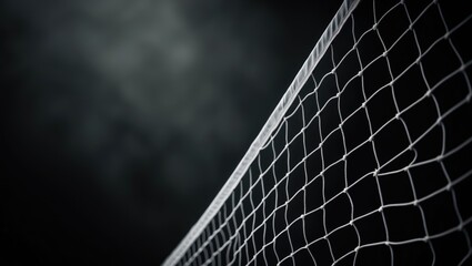 Volleyball net separated against a black background