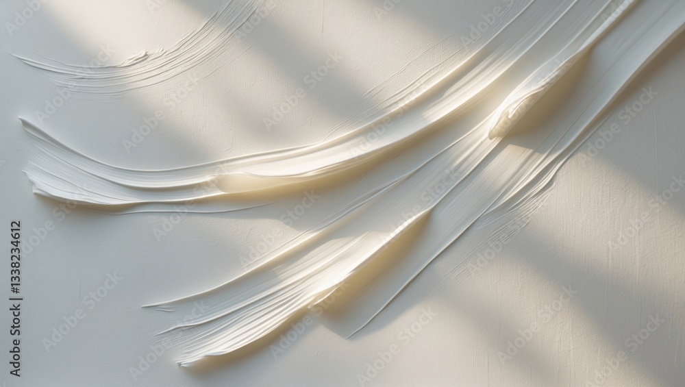 Poster textured abstract canvas background in white with brushed strokes applied.