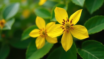 Fototapeta premium Photo taken on Senna bicapsularis, a species from the legume genus Senna, found in northern South America, with common names such as rambling sen.