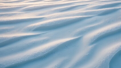 Winter snow. Snow texture. Aerial view of the snow. Design texture. Snowy white surface. Snowflakes.