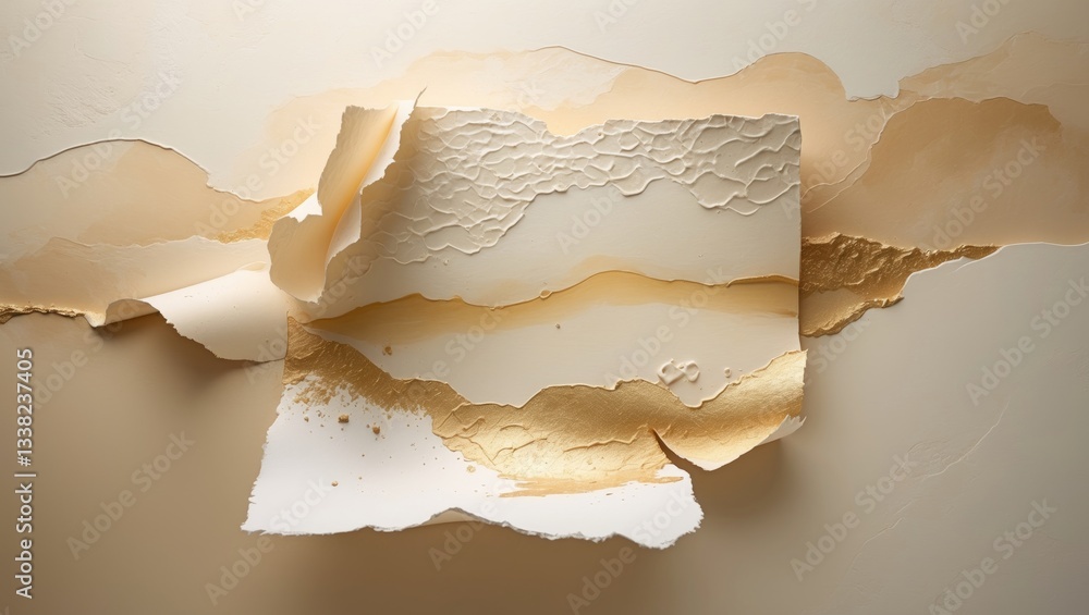 Poster abstract art background featuring light beige and sand colors. watercolor on canvas with a soft crea