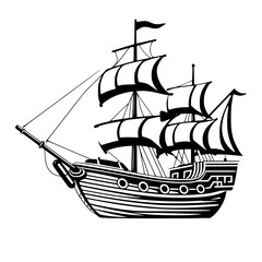 pirate ship vector illustration