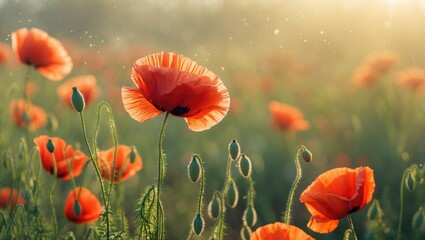 Obraz premium Colorful poppy meadow
