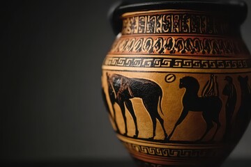 ancient greek amphora on cement