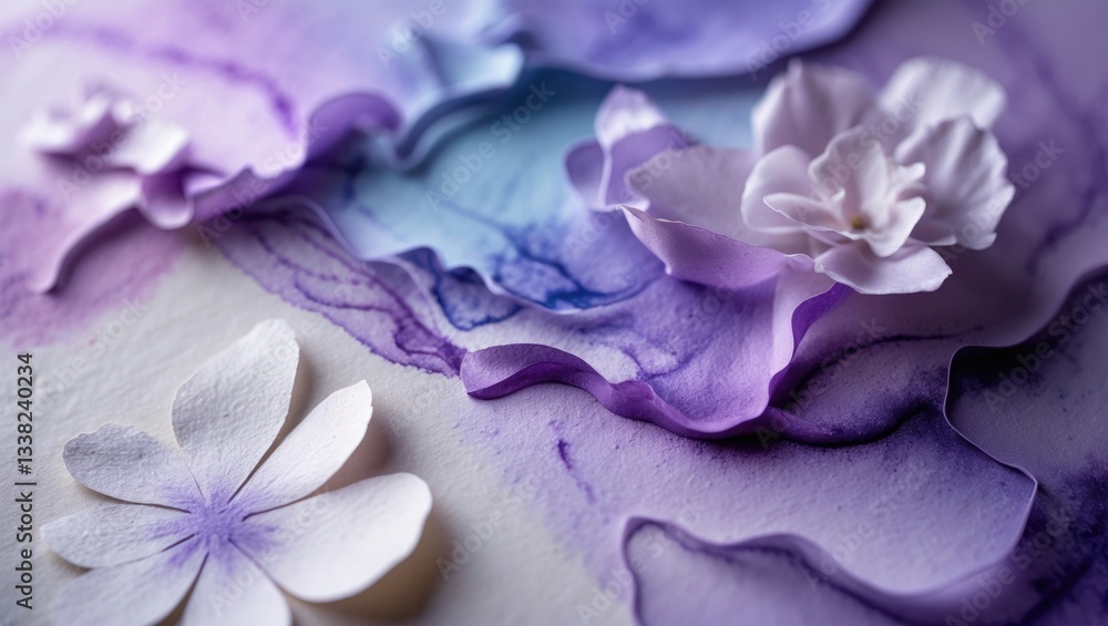 Aufkleber abstract art background in purple and lilac hues. watercolor on canvas featuring a soft violet gradi