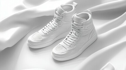 White Leather High-Top Sneakers