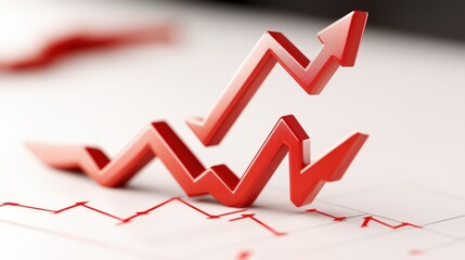 Naklejka premium Upward Trending Graph Depicting Business Growth and Financial Success