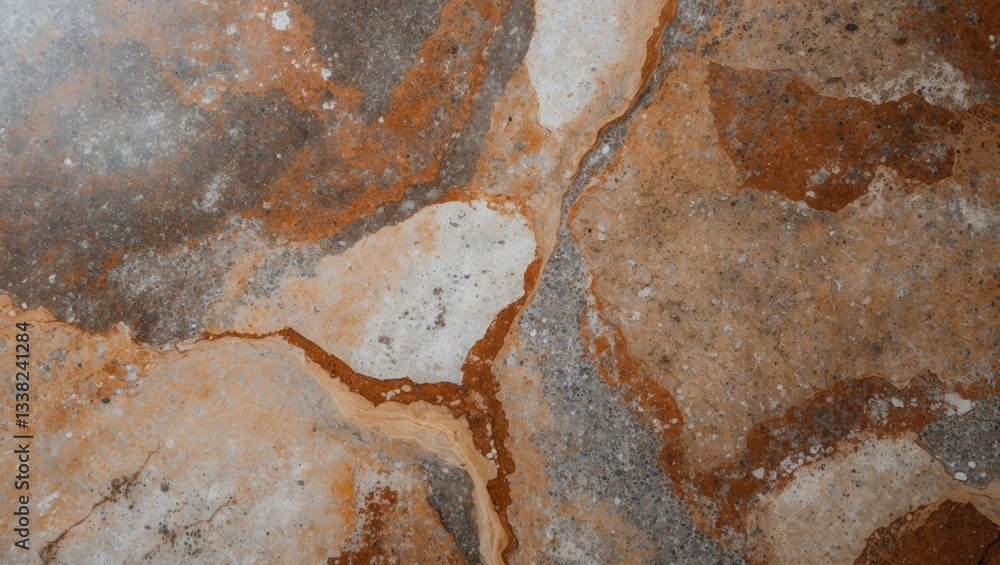 Poster rusty marble with a cement texture displaying a colorful effect, vibrant multicolored marble texture