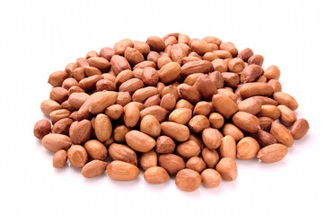 Peanuts isolated on the white background