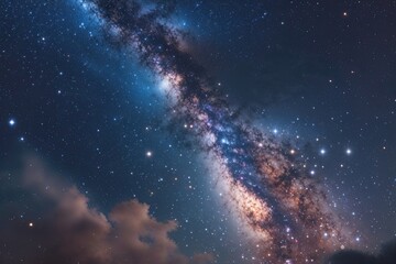 Obraz premium Enchanting Cosmic Stars and Galaxies in the Expansive Night Sky