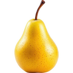 A ripe yellow pear, isolated on a white background.