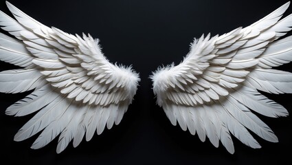 Obraz premium white angel wing separated