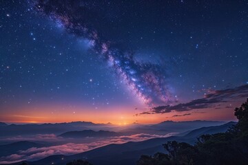 Fototapeta premium Stunning Night Sky Filled with Distant Stars of the Universe