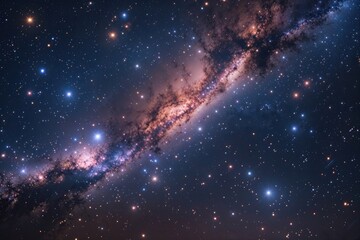 Breathtaking Cosmic Night Sky with Stars and Nebulae in the Universe