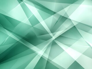 Abstract geometric background with overlapping translucent polygons in shades of green, creating a modern, dynamic, and futuristic composition with depth and light