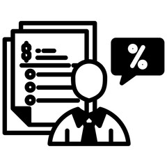 Tax Consultant icon in Mix Filled Style. Simple Vector Design. Simple Vector Outline Filled Icon