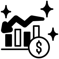 Decrease icon in Mix Filled Style. Simple Vector Design. Simple Vector Outline Filled Icon