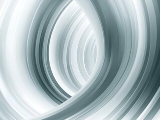 Fototapeta premium Abstract futuristic background with layered, curved metallic shapes in shades of silver and white, creating a smooth, flowing, and dynamic design with depth and movement