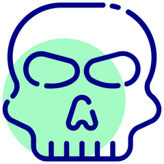 skull vector mixed outline icon