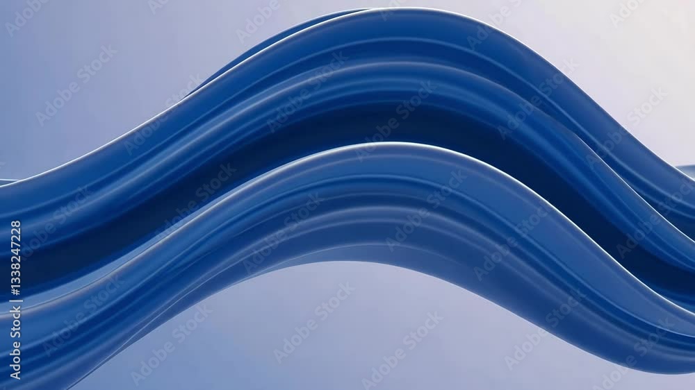 Poster abstract blue waves flowing across the frame with a gradient background and smooth surface texture