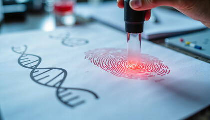 DNA fingerprint analysis in forensic science laboratory, genetic investigation