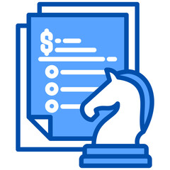 Strategy icon in Blue Color Style. Simple Vector Design. Simple Vector Flat Icon