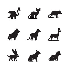 Animals logos collection. Animal logo set. Isolated on White background