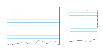 Torn lined notebook paper