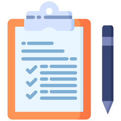 Obraz premium Assessment icon in Flat Color Style. Simple Vector Design. Simple Vector Flat Icon