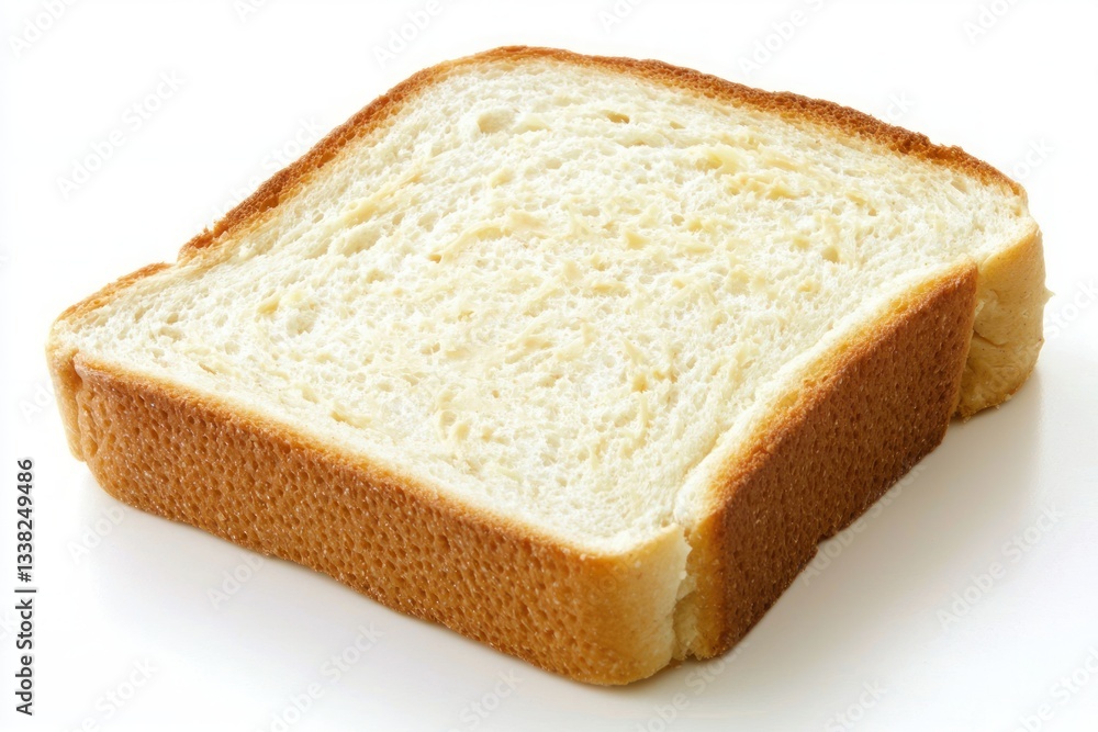 Poster Slice of Lightly Toasted Bread on a White Background Ready for Breakfast with Plain and Simple Style