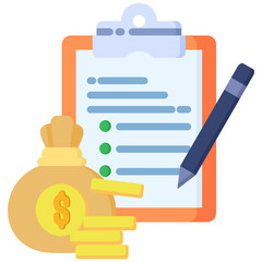 Obraz premium Cost icon in Flat Color Style. Simple Vector Design. Simple Vector Flat Icon