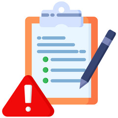 Fototapeta premium Risk Assessment icon in Flat Color Style. Simple Vector Design. Simple Vector Flat Icon