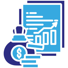 Inflation icon in Glyph Dual Color Style. Simple Vector Design. Simple Vector Glyph Icon