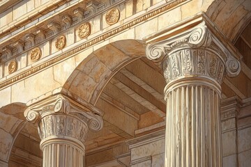 detail of the facade of the basilica of st mark in venice
