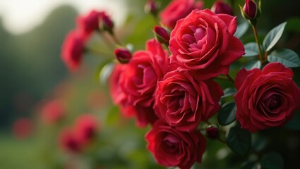 Obraz premium Flowering Climbing Rose called Rosie