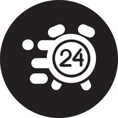 24 hours support glyph icon