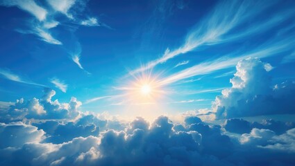 bright sky with clouds . nature backdrop