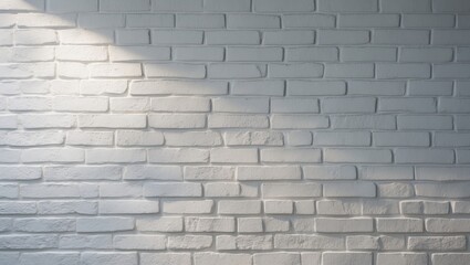 Obraz premium White brick wall texture background. Wallpaper for interior and exterior use, as well as backdrop design. Painted brickwork wall with copy space.