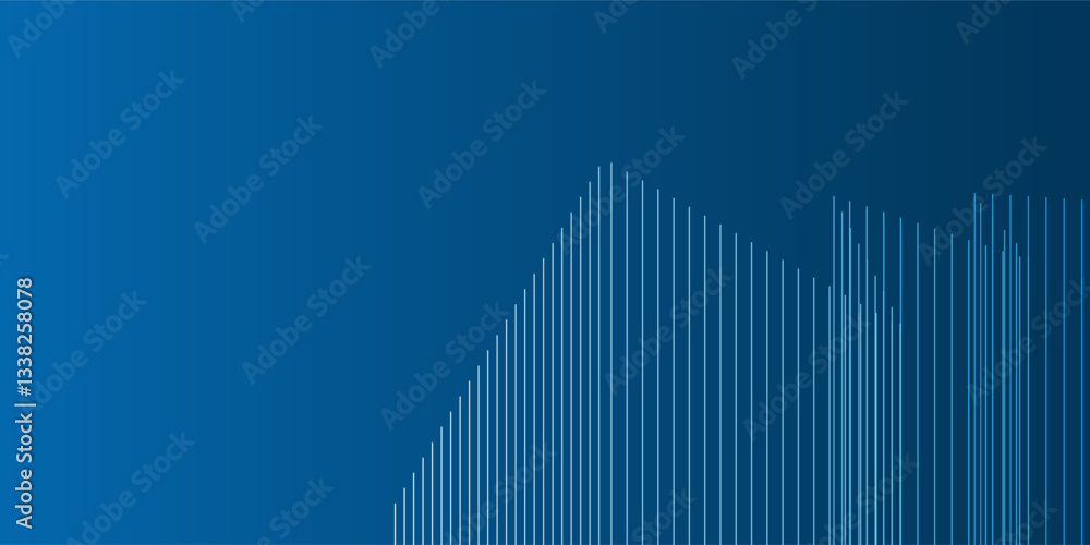 Poster a sleek blue abstract background with converging lines and smooth gradients. the dynamic design and 