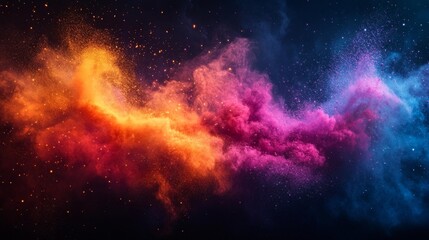 Vibrant Cosmic Dust Clouds in Deep Space. Generative AI
