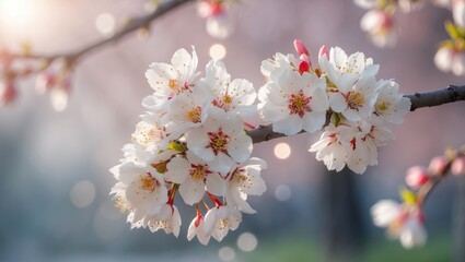 Obraz premium Blossoms of cherry flowers on a spring day