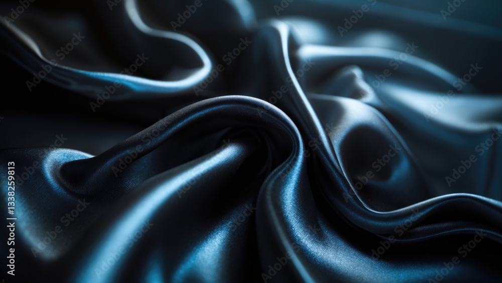 Aufkleber blurred black silk fabric. shimmering and glowing like stars in the night sky, it has a taffeta-like