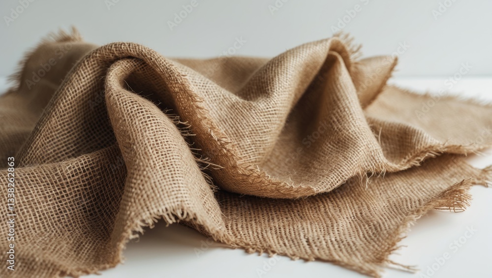 Poster Burlap hessian sacking placed on a white background.