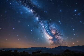 Fototapeta premium Breathtaking Milky Way with Sparkling Stardust Against a Captivating Night Sky