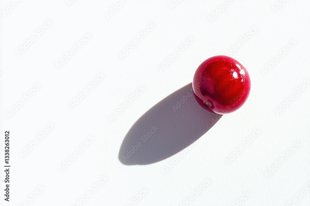 Aufkleber fresh bright cherry against pristine surface creates minimal summer scene ideal for use in health pr