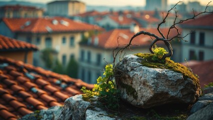 Rooftops in a section of Belgrade